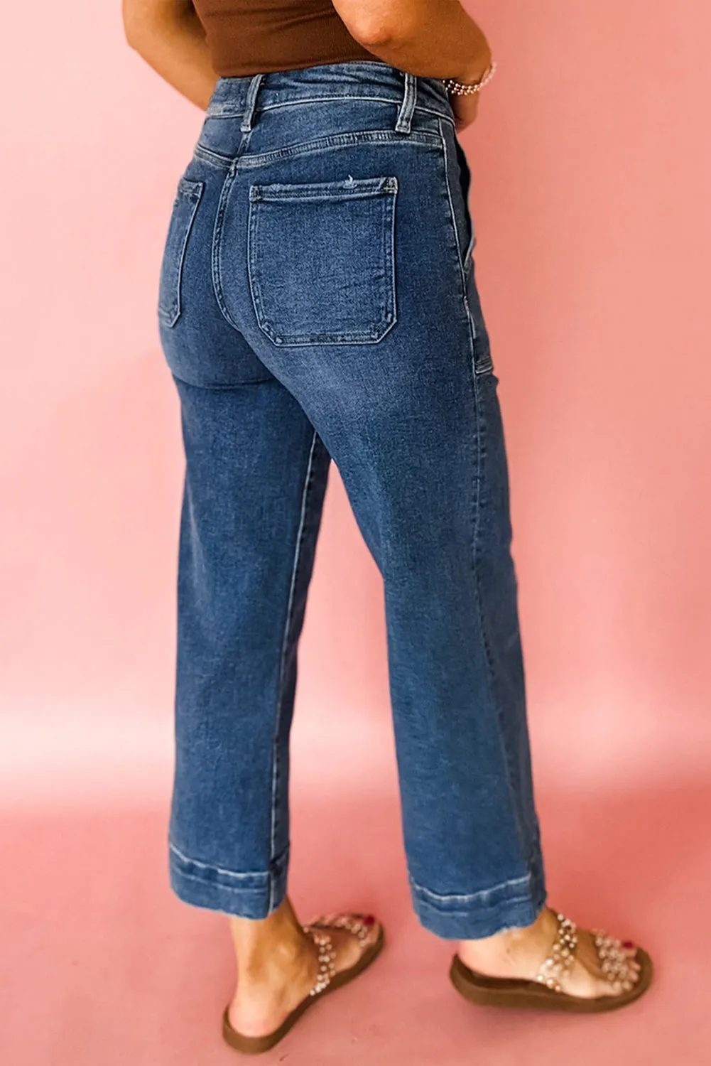 Ashleigh Blue Cropped High Rise Wide Leg Jeans sold by Beagle Boutique product image thumbnail 2