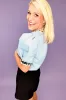 Beau Blue Contrast Leopard Trim Split Neck Puff Sleeve Blouse sold by Beagle Boutique