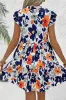 Floral Print Notched Neck Flutter Sleeve Mini Dress sold by Beagle Boutique