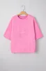 Sachet Pink Floral Patched Half Sleeve Tunic Top sold by Beagle Boutique