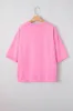 Sachet Pink Floral Patched Half Sleeve Tunic Top sold by Beagle Boutique