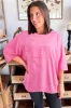 Sachet Pink Floral Patched Half Sleeve Tunic Top sold by Beagle Boutique