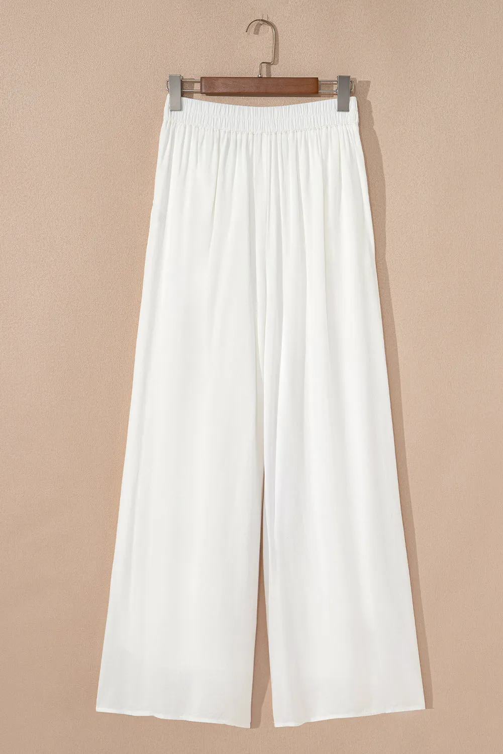 White Pleated Wide Leg Casual Trousers sold by Beagle Boutique product image thumbnail 5