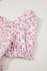 Pink Ruffled Shirred Bodice Tiered Floral Maxi Dress sold by Beagle Boutique
