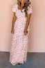Pink Ruffled Shirred Bodice Tiered Floral Maxi Dress sold by Beagle Boutique