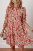 Multicolour Floral Print Frilled Neck Puff Sleeve High Waist Dress sold by Beagle Boutique