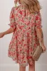 Multicolour Floral Print Frilled Neck Puff Sleeve High Waist Dress sold by Beagle Boutique
