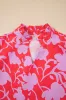 Red Floral 3/4 Sleeves Ruffle Hem Mini Dress sold by Beagle Boutique