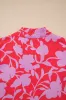 Red Floral 3/4 Sleeves Ruffle Hem Mini Dress sold by Beagle Boutique