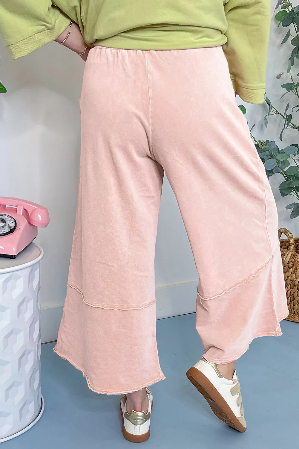 Flower Patch Mineral Washed Crop Wide Leg Trousers sold by Beagle Boutique product image thumbnail 5