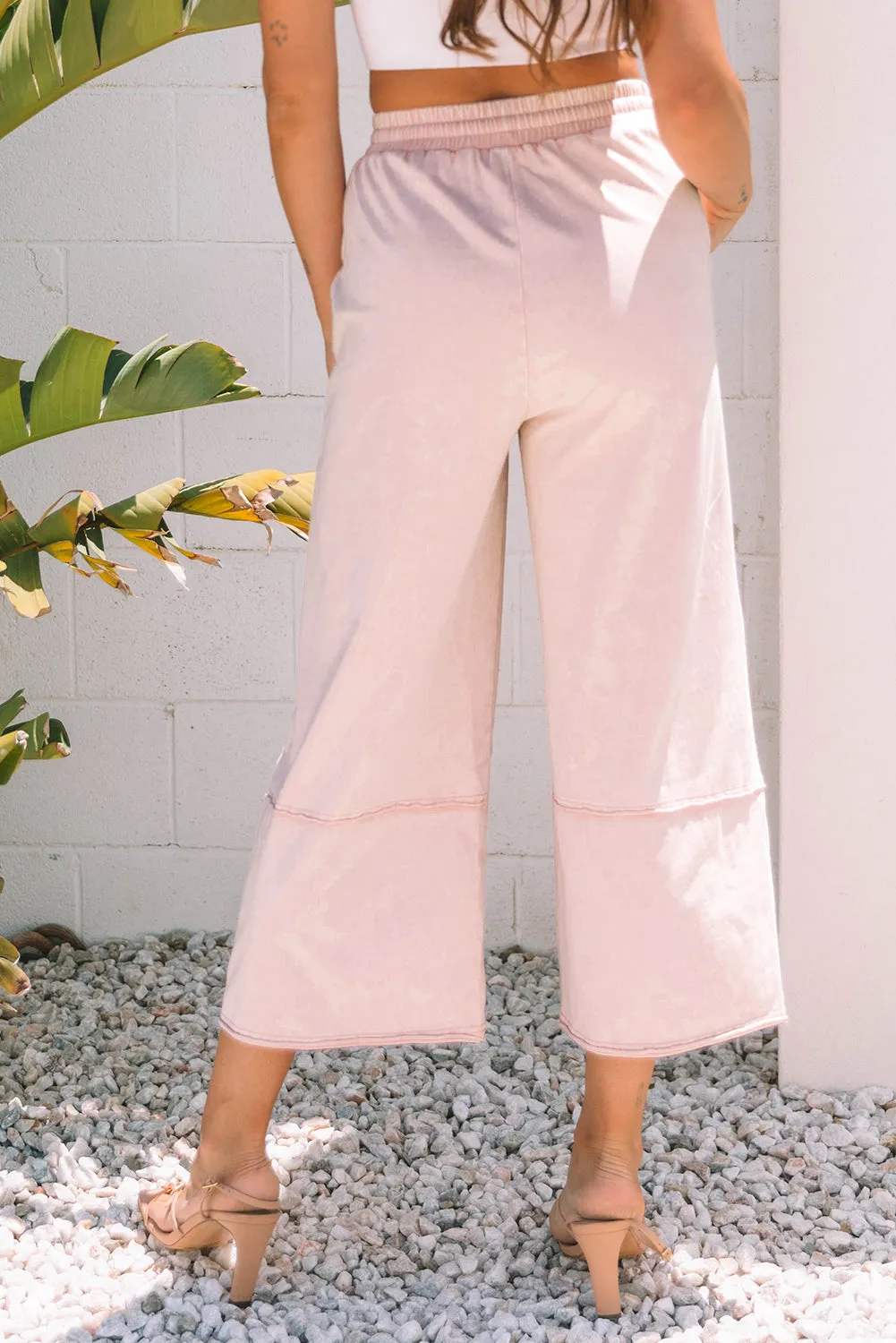 Flower Patch Mineral Washed Crop Wide Leg Trousers sold by Beagle Boutique product image thumbnail 2