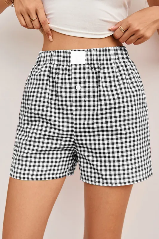 Gingham Print High Waist Shorts sold by Beagle Boutique