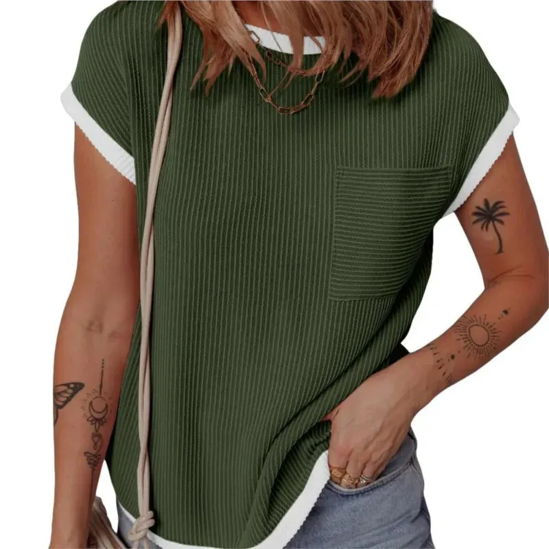 Cap Sleeve Tee Rib Effect sold by Beagle Boutique product image thumbnail 4