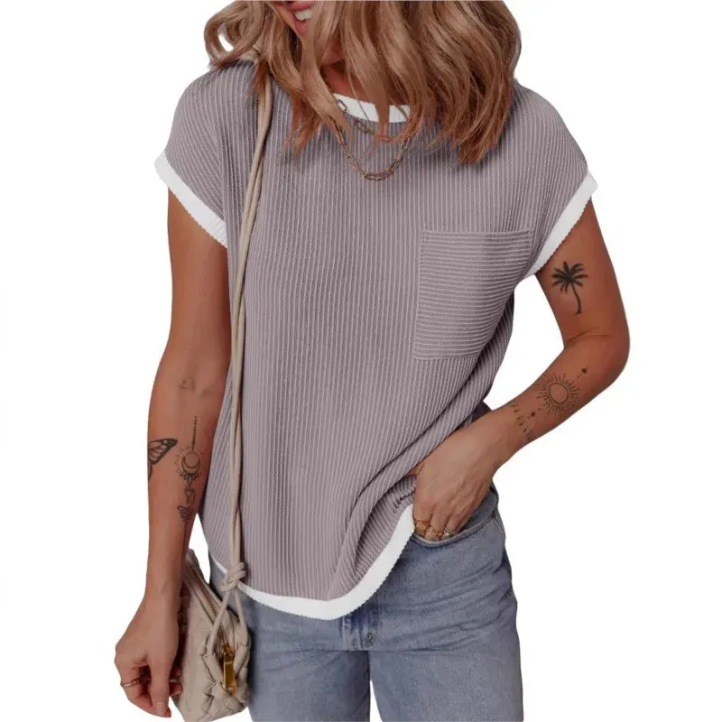 Cap Sleeve Tee Rib Effect sold by Beagle Boutique product image thumbnail 3