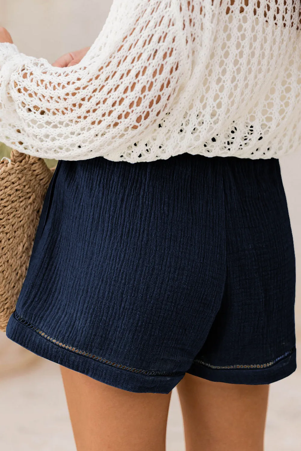 Sail Blue Cotton Gauze Paperbag Shorts sold by Beagle Boutique product image thumbnail 2