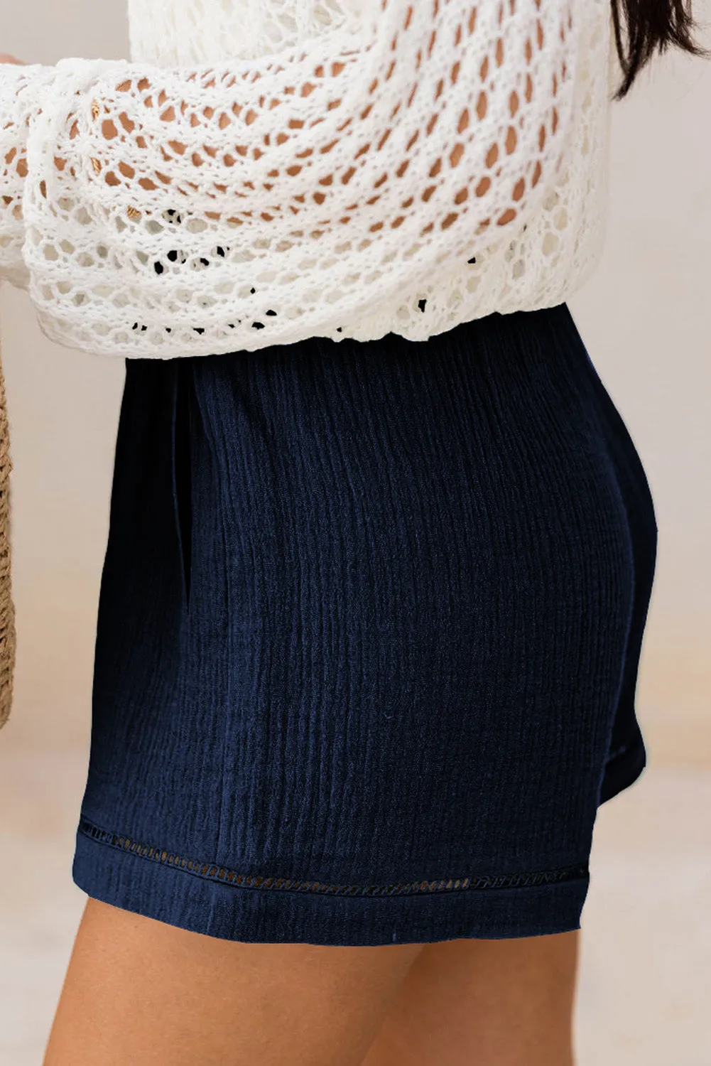 Sail Blue Cotton Gauze Paperbag Shorts sold by Beagle Boutique product image thumbnail 3