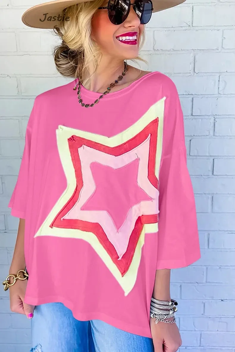 Baggy Drop Shoulder T-shirt With Large Star sold by Beagle Boutique product image thumbnail 2