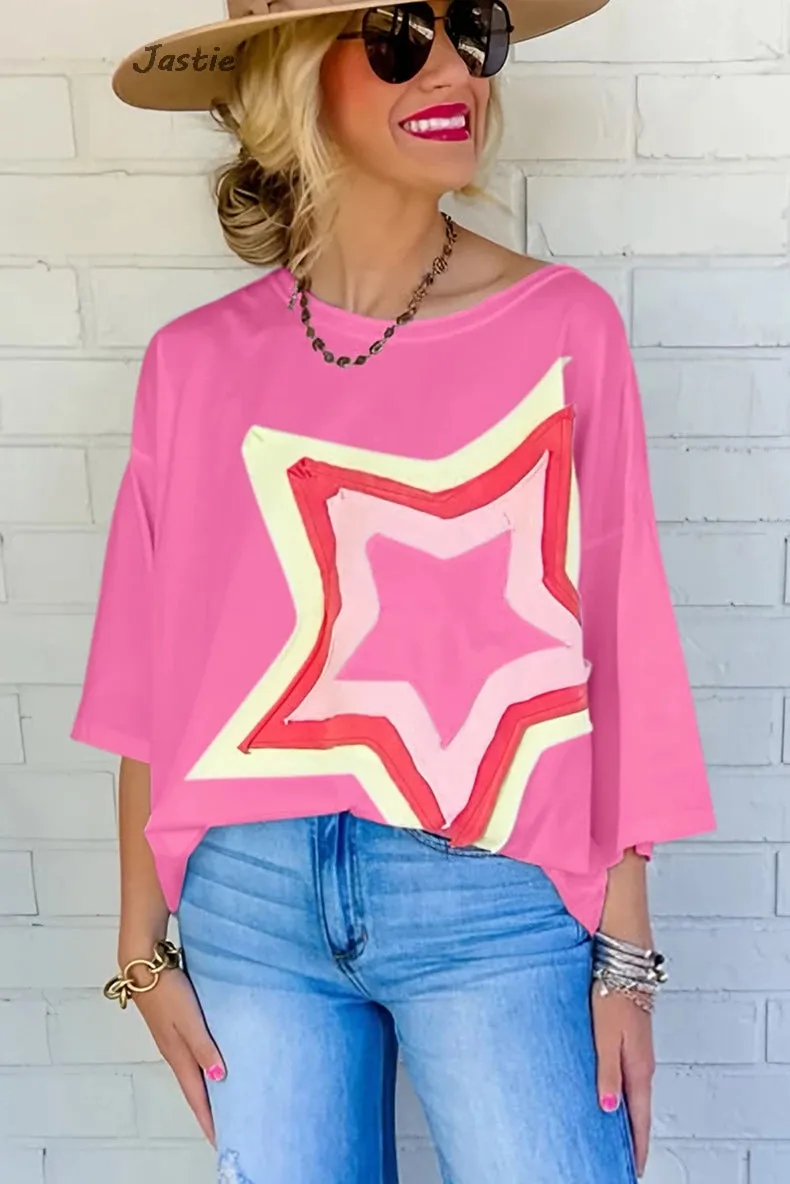Baggy Drop Shoulder T-shirt With Large Star sold by Beagle Boutique