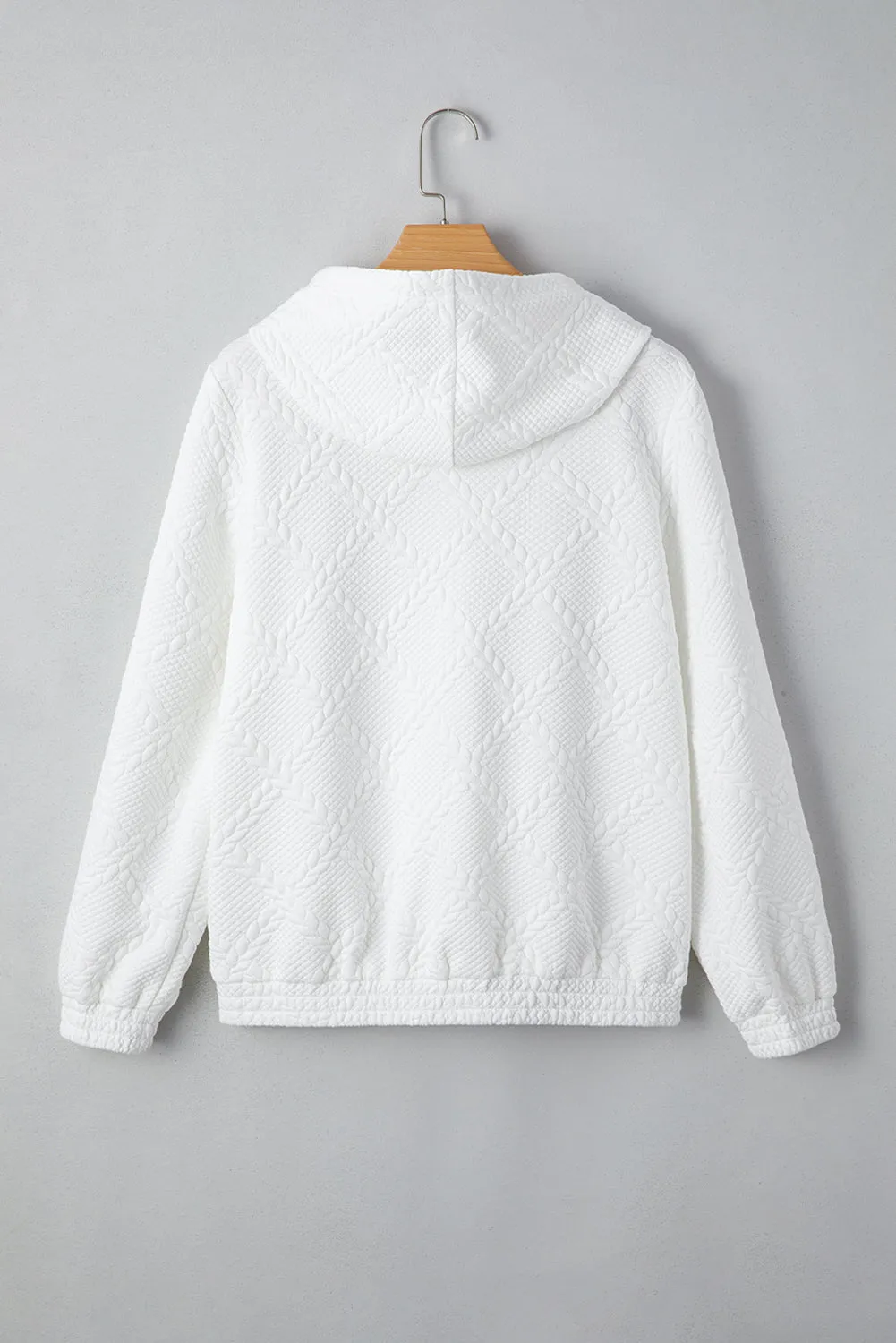 White Cable Lattice Texture Hoodie sold by Beagle Boutique product image thumbnail 5