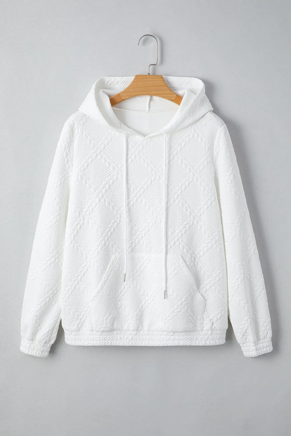 White Cable Lattice Texture Hoodie sold by Beagle Boutique product image thumbnail 4