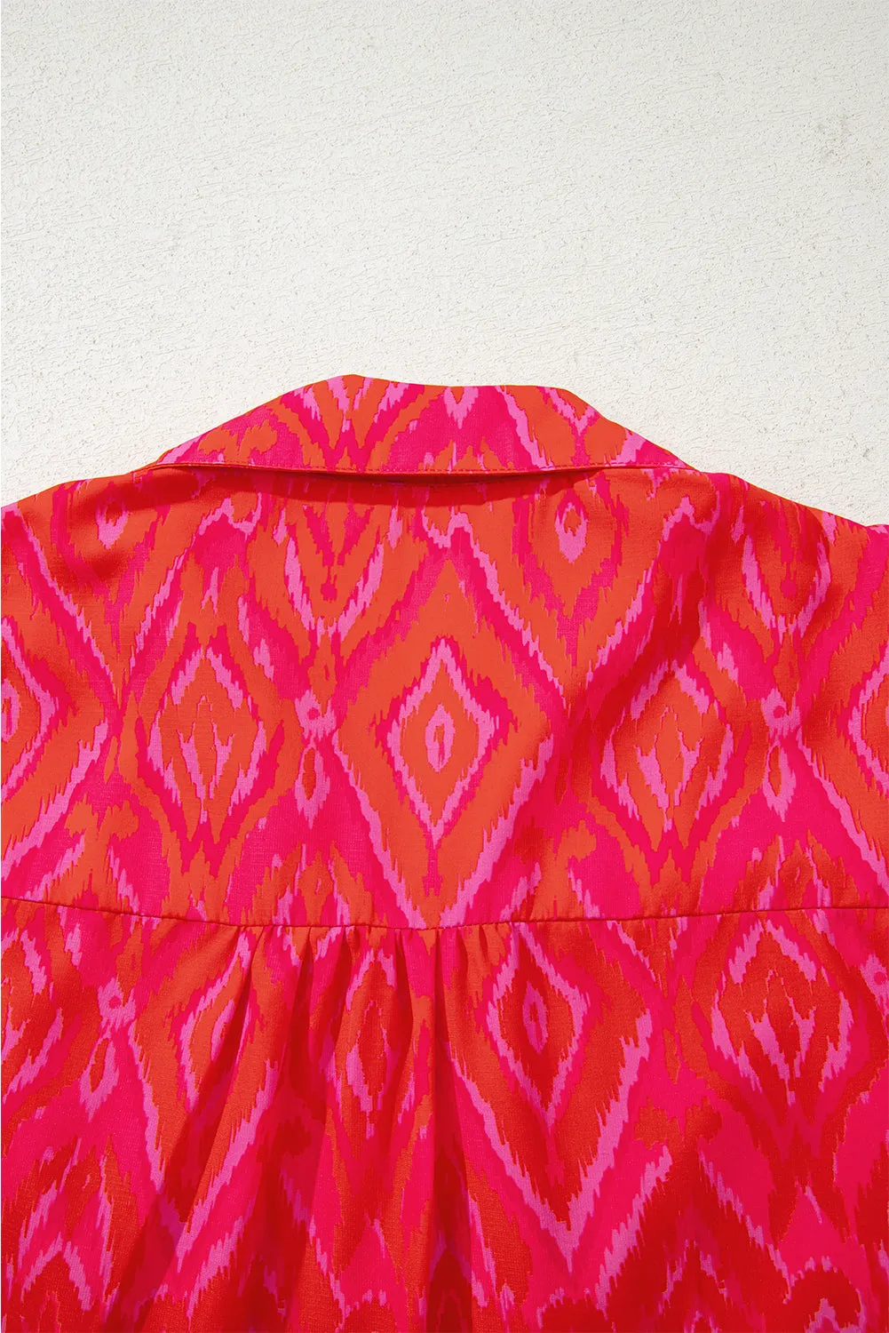 Pink Western Aztec Geometric Ruffled 3/4 Sleeve Shirt sold by Beagle Boutique product image thumbnail 5