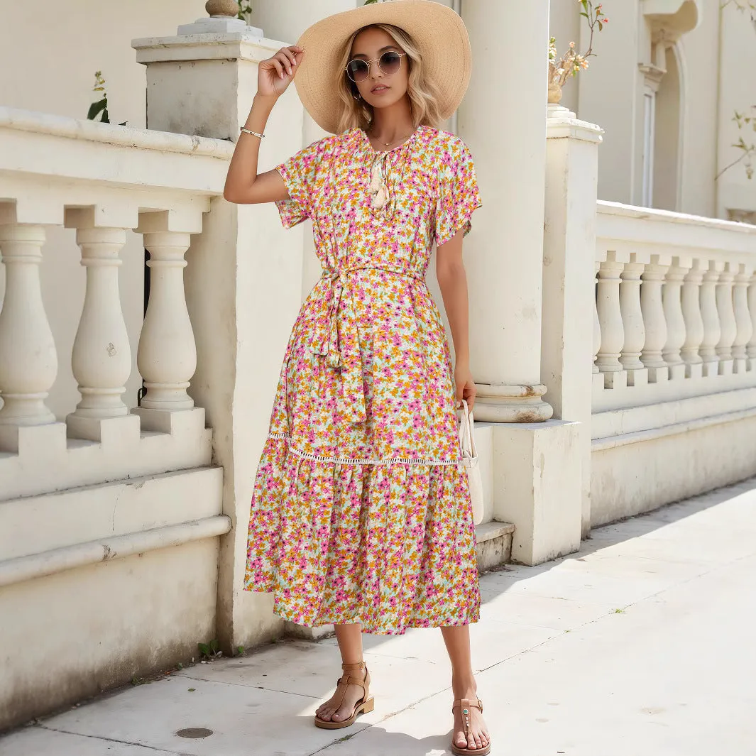 Floral Midi Dress with Belt sold by Beagle Boutique product image thumbnail 2