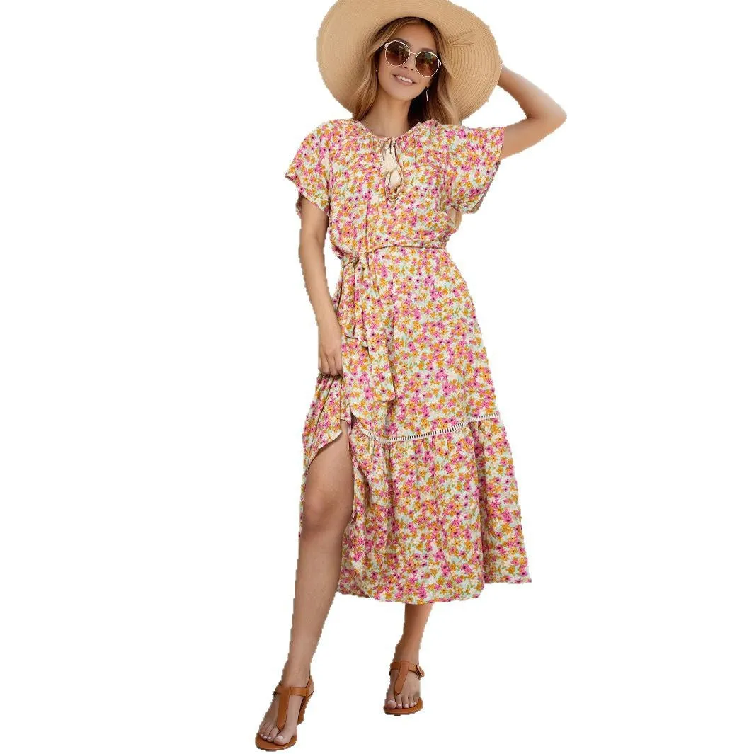Floral Midi Dress with Belt sold by Beagle Boutique product image thumbnail 5