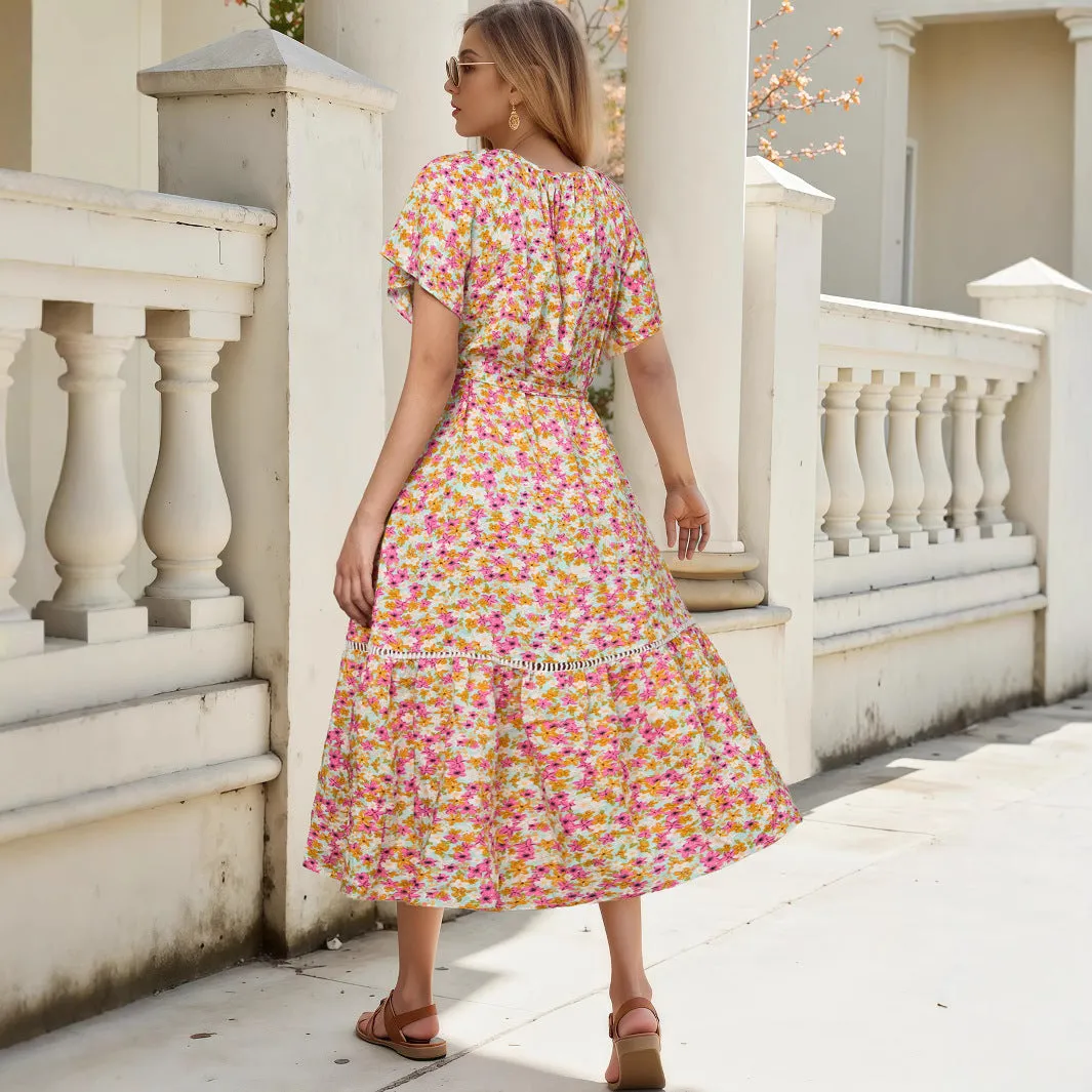 Floral Midi Dress with Belt sold by Beagle Boutique product image thumbnail 4