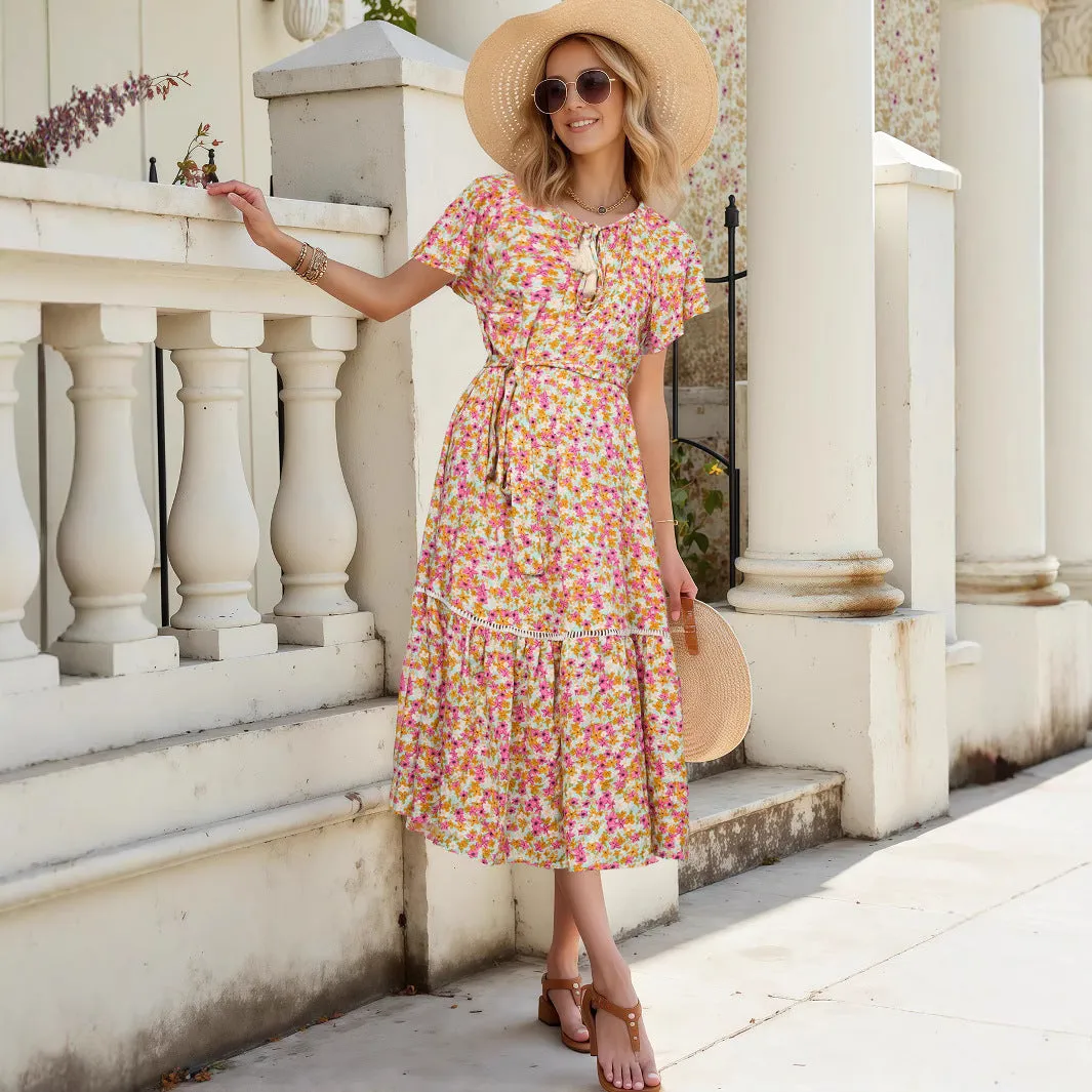 Floral Midi Dress with Belt sold by Beagle Boutique product image thumbnail 3