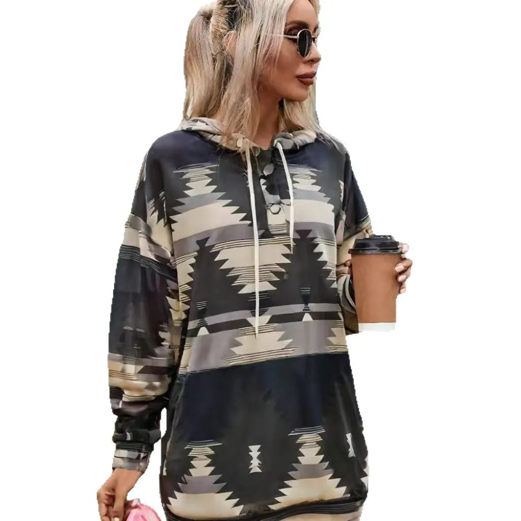 Geometric Print Hoodie Sweatshirt sold by Beagle Boutique product image thumbnail 5
