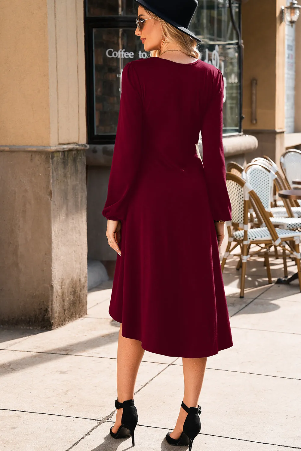 Ruched Detail Long Sleeve Midi Dress sold by Beagle Boutique product image thumbnail 2