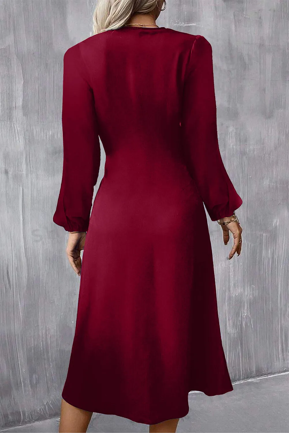 Ruched Detail Long Sleeve Midi Dress sold by Beagle Boutique product image thumbnail 5