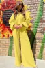 Drop Shoulder Puff Sleeve Crop Pullover and Drawstring Wide Leg Trousers Co-ord Set sold by Beagle Boutique