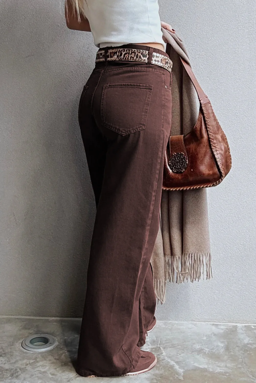Loose Straight High Waist Solid Colour Jeans sold by Beagle Boutique product image thumbnail 5
