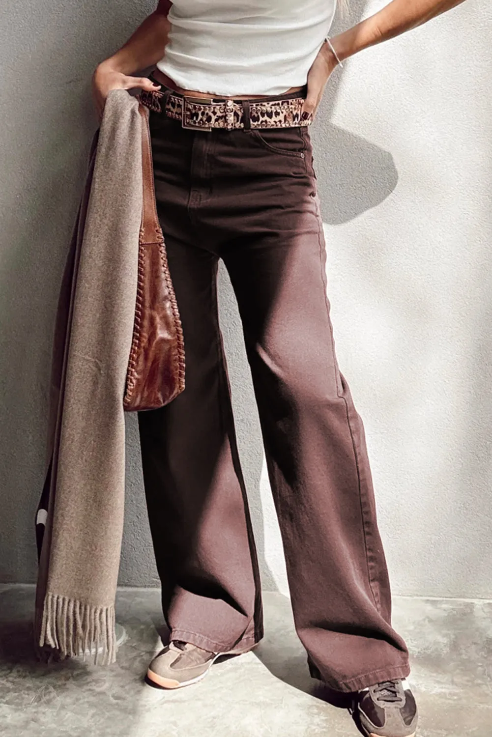 Loose Straight High Waist Solid Colour Jeans sold by Beagle Boutique product image thumbnail 3