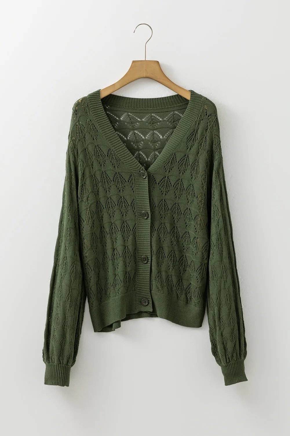 Lightweight Buttoned Front Crochet Cardigan sold by Beagle Boutique