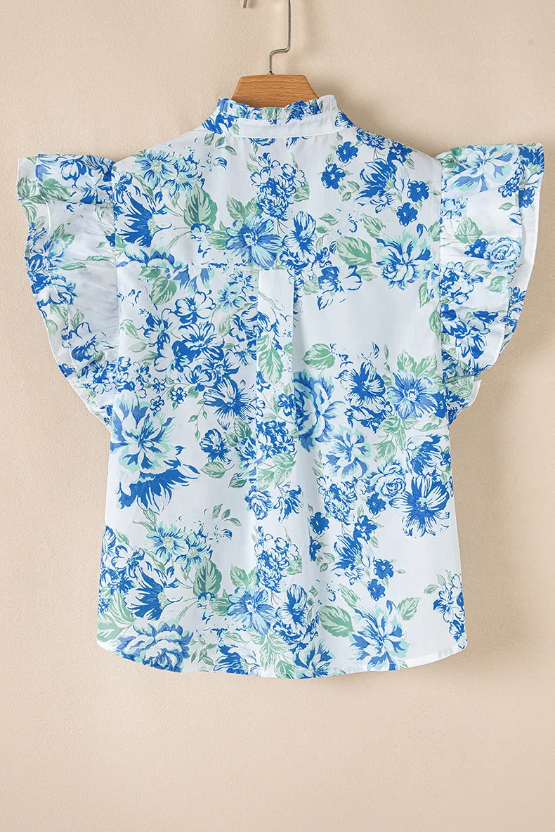 Short Sleeve Blouse Floral Print Cap Sleeves sold by Beagle Boutique product image thumbnail 2