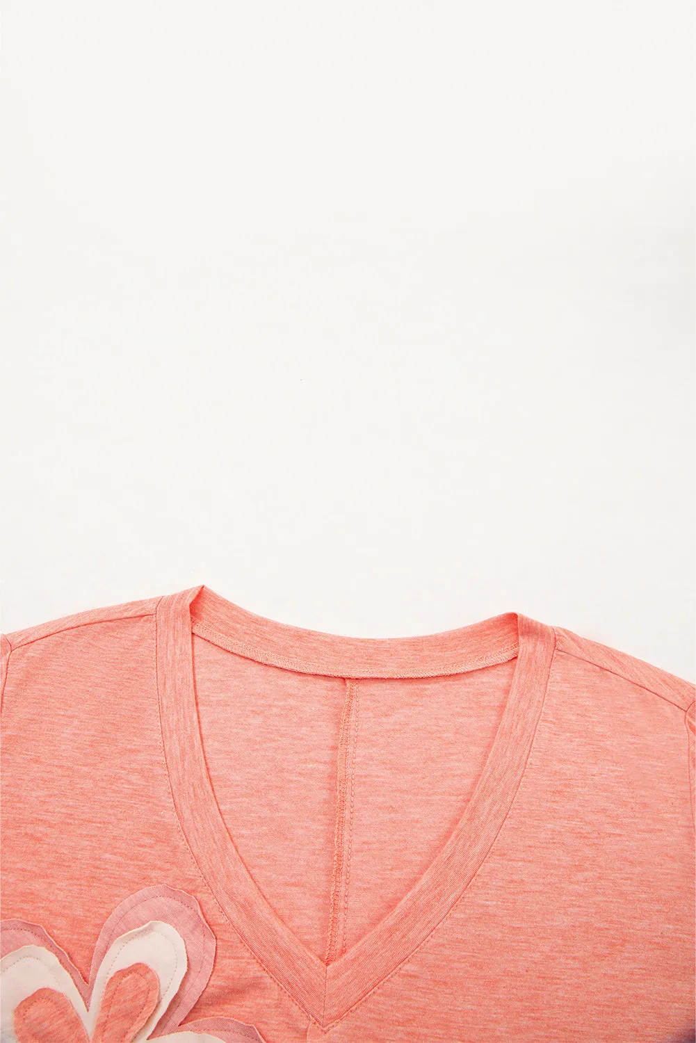 Floral Patchwork V-Neck Long Sleeve T-Shirt sold by Beagle Boutique product image thumbnail 4
