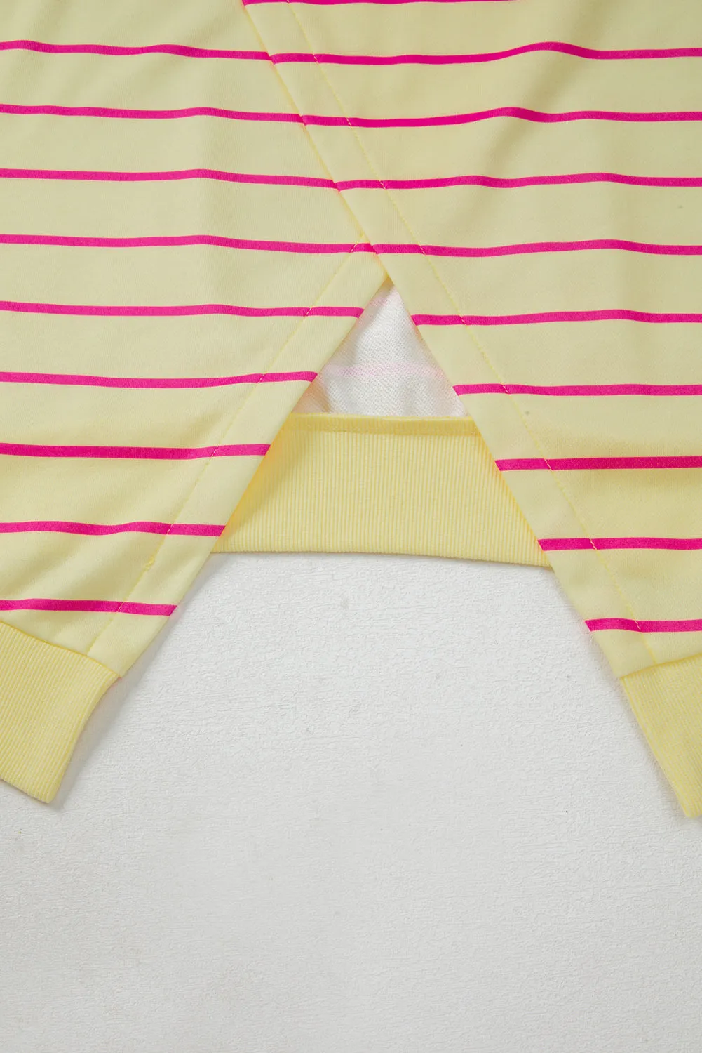 Striped Overlap Detail Drop Shoulder Pullover Sweatshirt sold by Beagle Boutique product image thumbnail 4