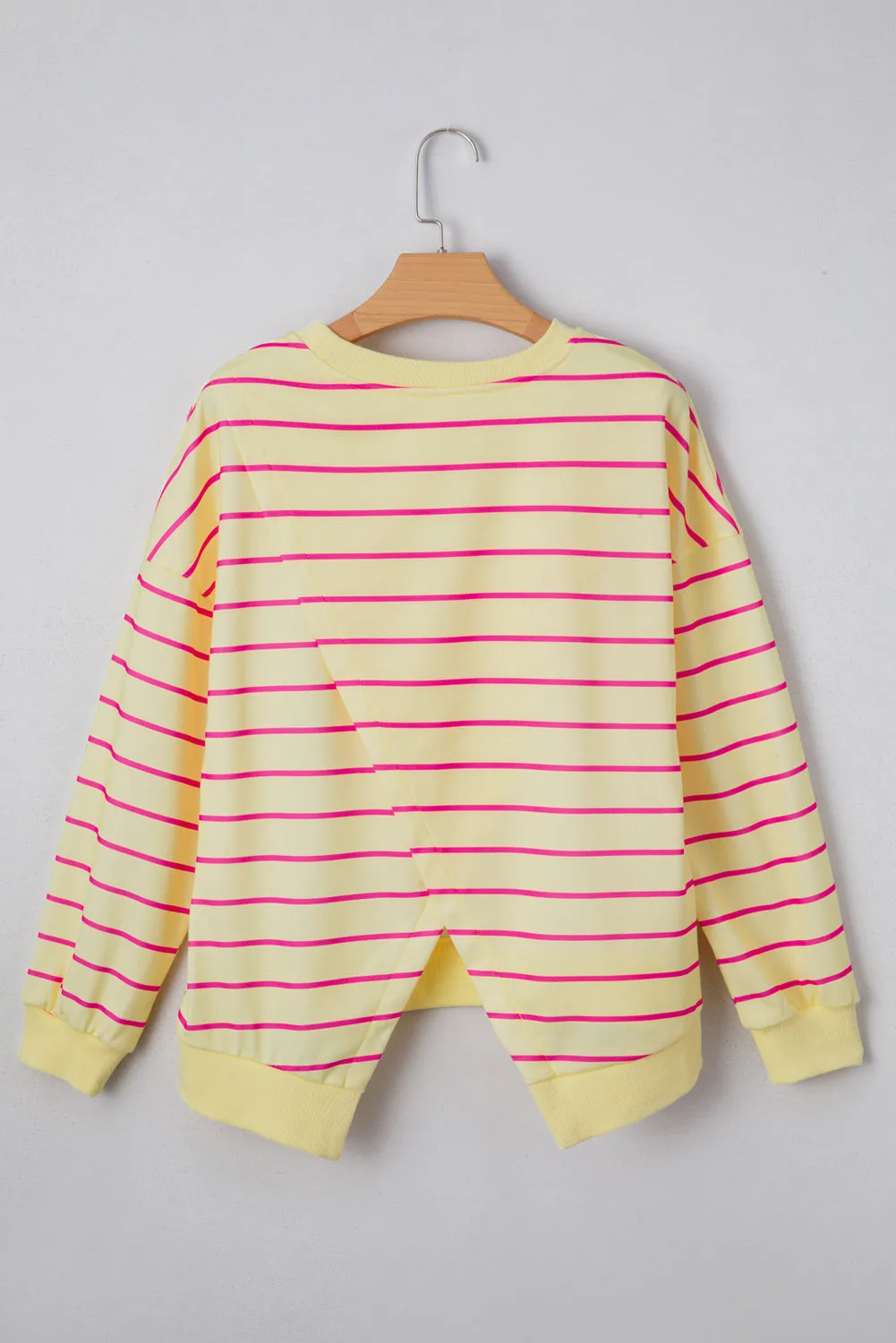 Striped Overlap Detail Drop Shoulder Pullover Sweatshirt sold by Beagle Boutique product image thumbnail 2