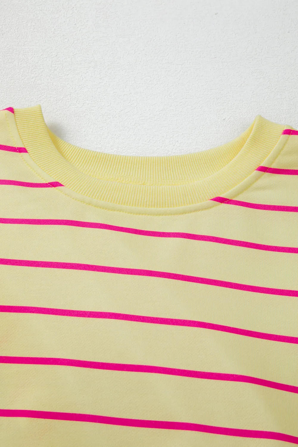 Striped Overlap Detail Drop Shoulder Pullover Sweatshirt sold by Beagle Boutique product image thumbnail 3