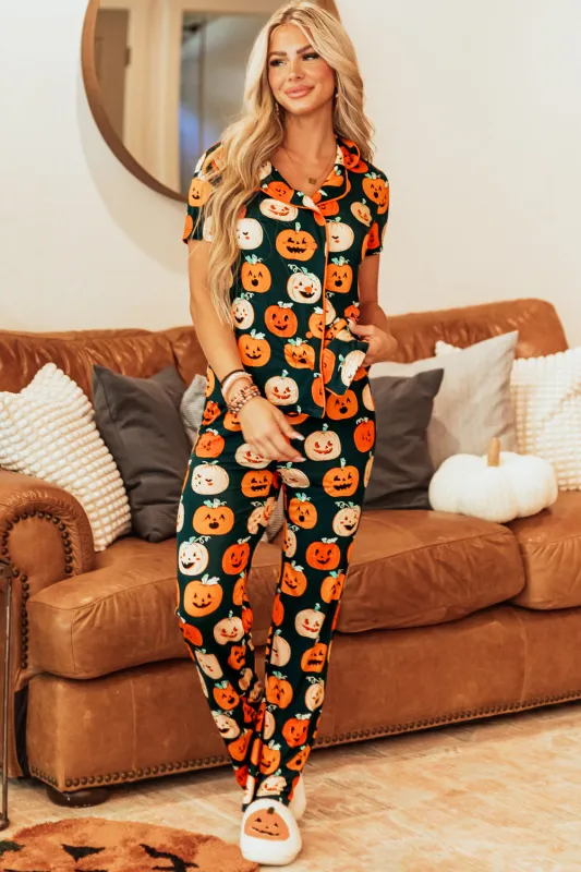 Halloween Pattern Short Sleeve Shirt Pyjama Set sold by Beagle Boutique