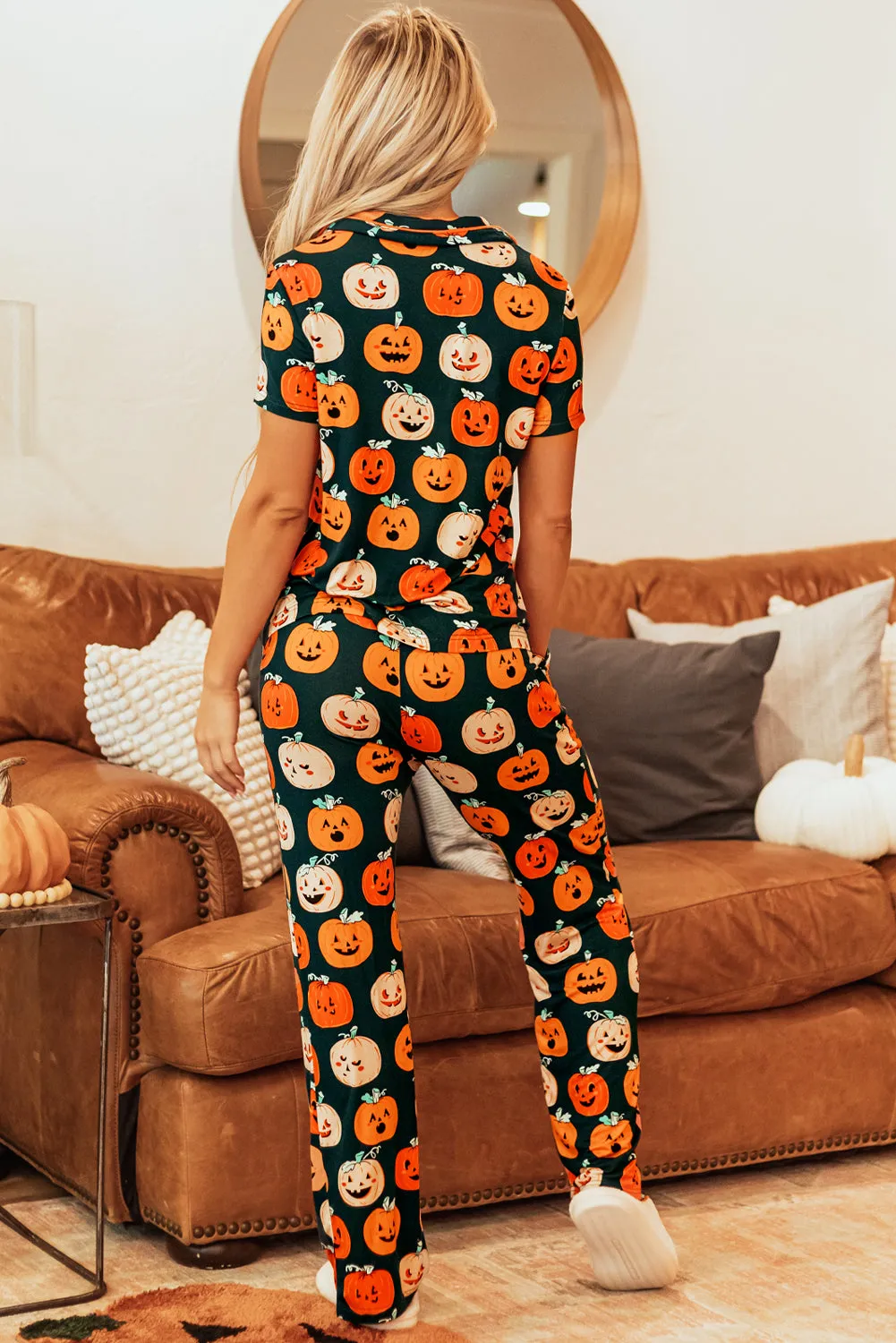 Halloween Pattern Short Sleeve Shirt Pyjama Set sold by Beagle Boutique product image thumbnail 2