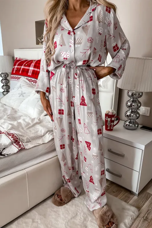 Christmas Print Shirt Pyjama Set sold by Beagle Boutique