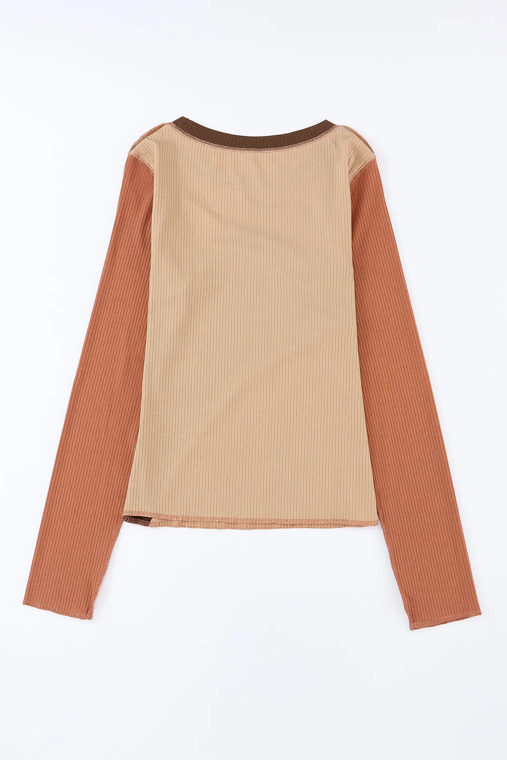Exposed Seam Colour Block Rib Knit Top sold by Beagle Boutique product image thumbnail 5