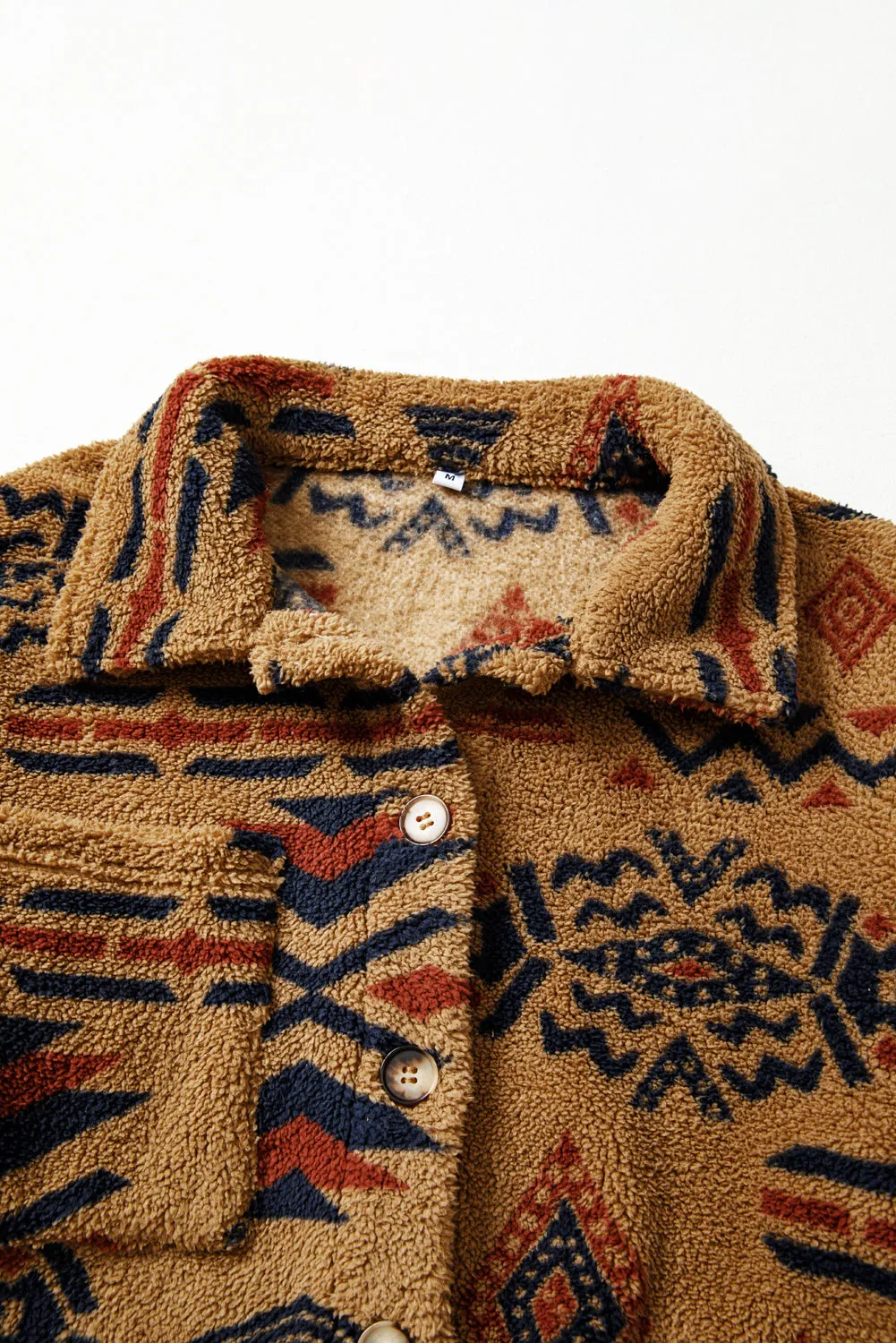 Western Aztec Pattern Fleece Shacket sold by Beagle Boutique product image thumbnail 4