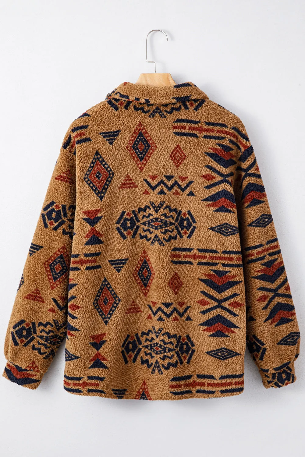 Western Aztec Pattern Fleece Shacket sold by Beagle Boutique product image thumbnail 2