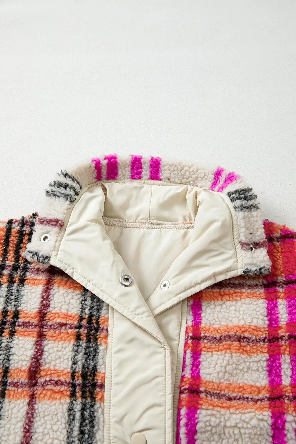 Rose Sherpa Plaid Jacket Vest sold by Beagle Boutique product image thumbnail 4