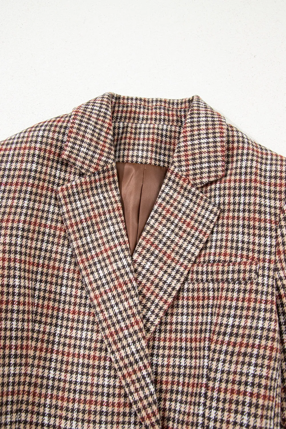 Brown Houndstooth Lapel Collar Blazer sold by Beagle Boutique product image thumbnail 3
