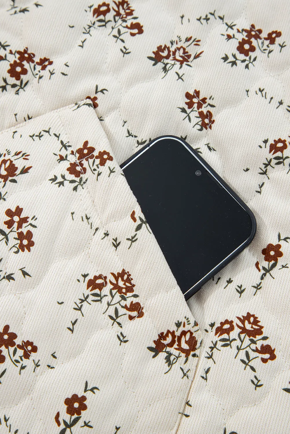 Floral Print Zip Up Quilted Gilet sold by Beagle Boutique product image thumbnail 5